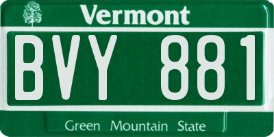 VT license plate BVY881