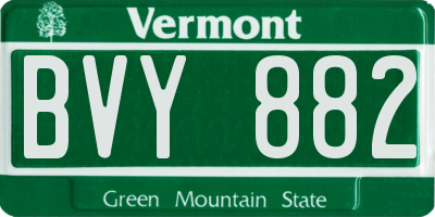 VT license plate BVY882