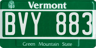 VT license plate BVY883
