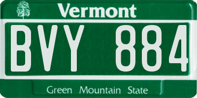 VT license plate BVY884