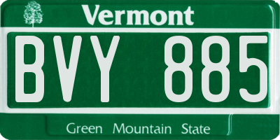 VT license plate BVY885