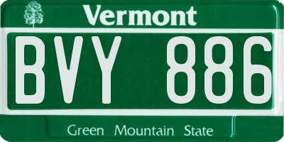 VT license plate BVY886