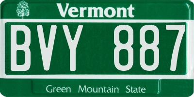 VT license plate BVY887