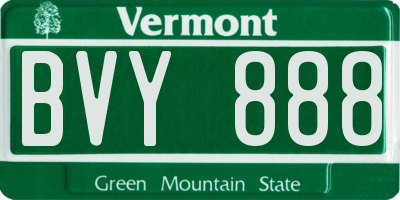 VT license plate BVY888