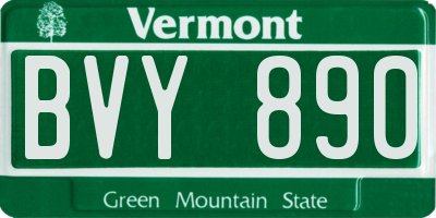 VT license plate BVY890