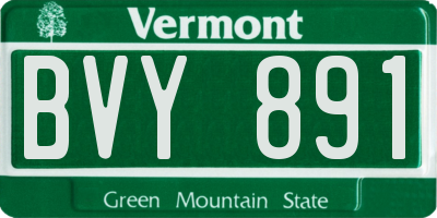 VT license plate BVY891