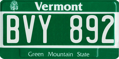 VT license plate BVY892