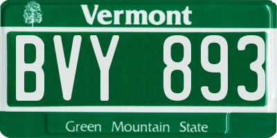 VT license plate BVY893