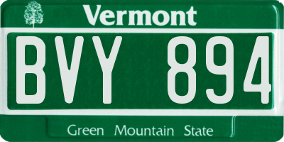 VT license plate BVY894