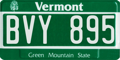 VT license plate BVY895
