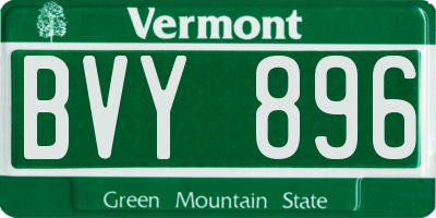 VT license plate BVY896