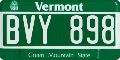 VT license plate BVY898