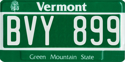 VT license plate BVY899