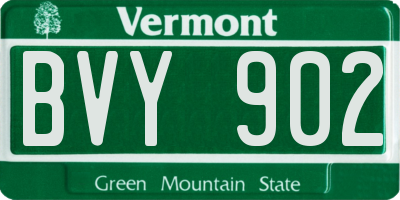 VT license plate BVY902