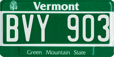 VT license plate BVY903