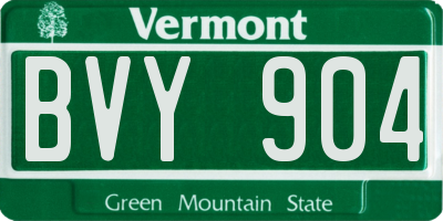 VT license plate BVY904