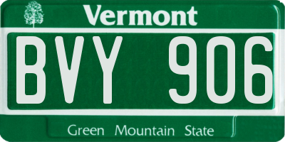 VT license plate BVY906
