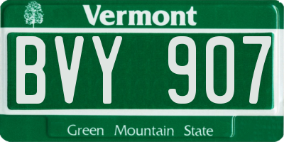 VT license plate BVY907
