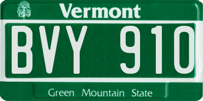 VT license plate BVY910