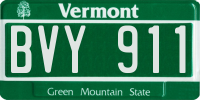 VT license plate BVY911