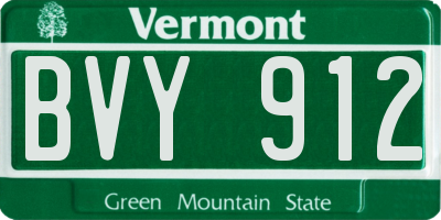 VT license plate BVY912