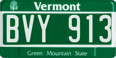VT license plate BVY913