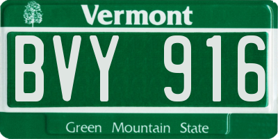 VT license plate BVY916