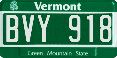 VT license plate BVY918