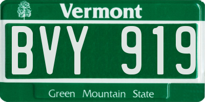 VT license plate BVY919