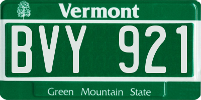 VT license plate BVY921