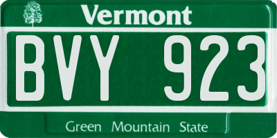 VT license plate BVY923