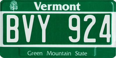 VT license plate BVY924