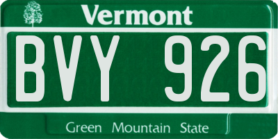 VT license plate BVY926