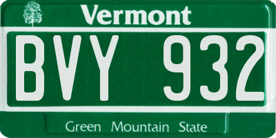 VT license plate BVY932