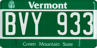 VT license plate BVY933