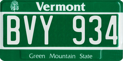 VT license plate BVY934