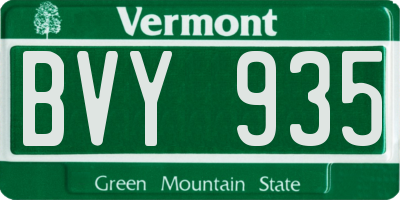 VT license plate BVY935