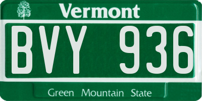 VT license plate BVY936