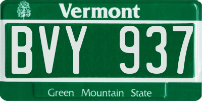 VT license plate BVY937