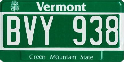 VT license plate BVY938