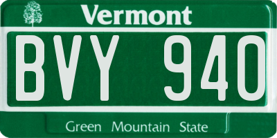 VT license plate BVY940