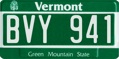 VT license plate BVY941