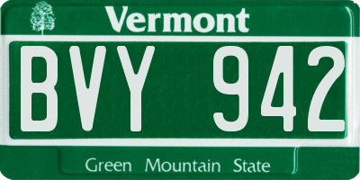 VT license plate BVY942
