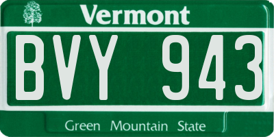 VT license plate BVY943