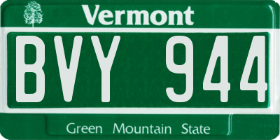 VT license plate BVY944