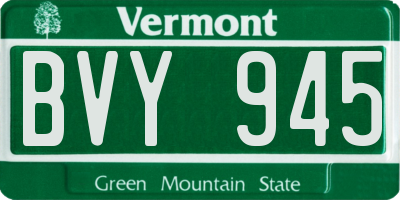 VT license plate BVY945
