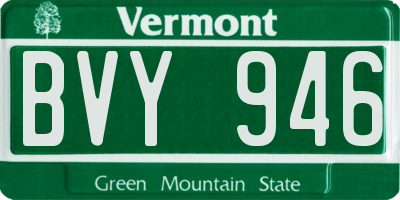 VT license plate BVY946