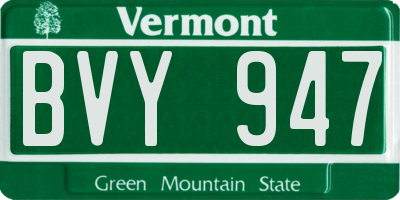 VT license plate BVY947
