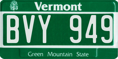 VT license plate BVY949