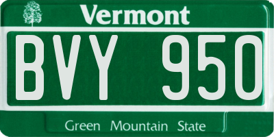 VT license plate BVY950